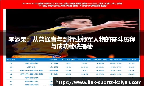 李添荣：从普通青年到行业领军人物的奋斗历程与成功秘诀揭秘